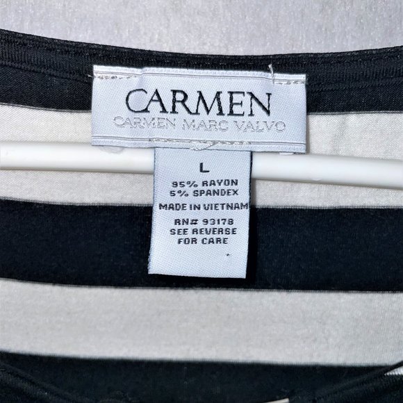 Carmen Marc Valvo  Stripe Peephole Top - Picture 9 of 9